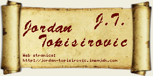 Jordan Topisirović vizit kartica